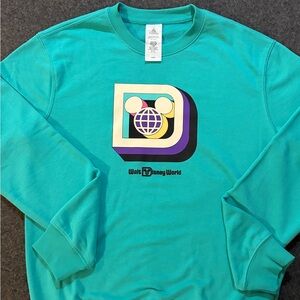 Disney Teal Sweatshirt with Retro Logo